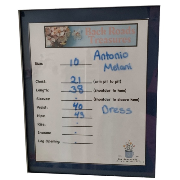 Antonio Melani Dress 10 Orange Blue Floral Sleeveless V-Neck Lined Belt Loops - Picture 12 of 12